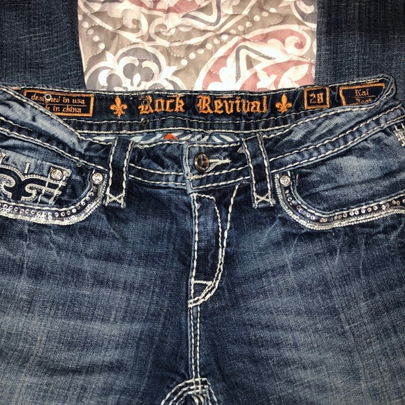 ⛔️SOLD⛔️✨ Rock Revival ‘Kai’ bootcut sz 28 - Picture 3 of 3